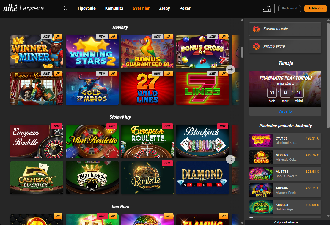 Niké Casino Screen