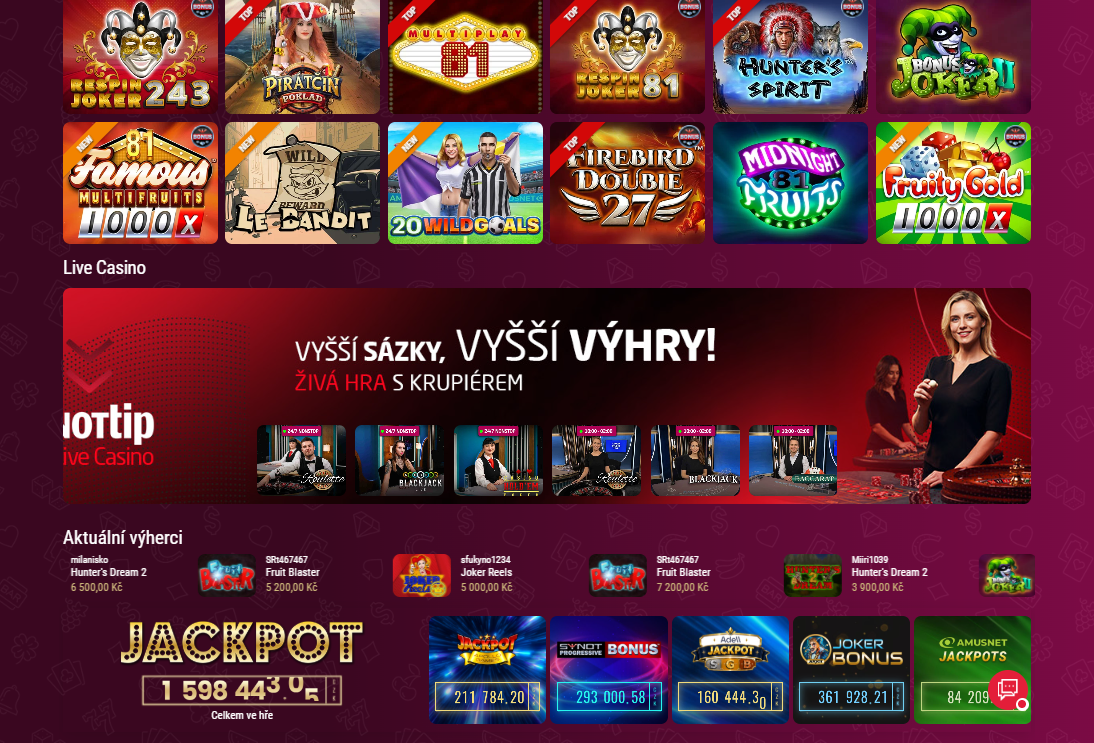 SynotTip Casino Screen